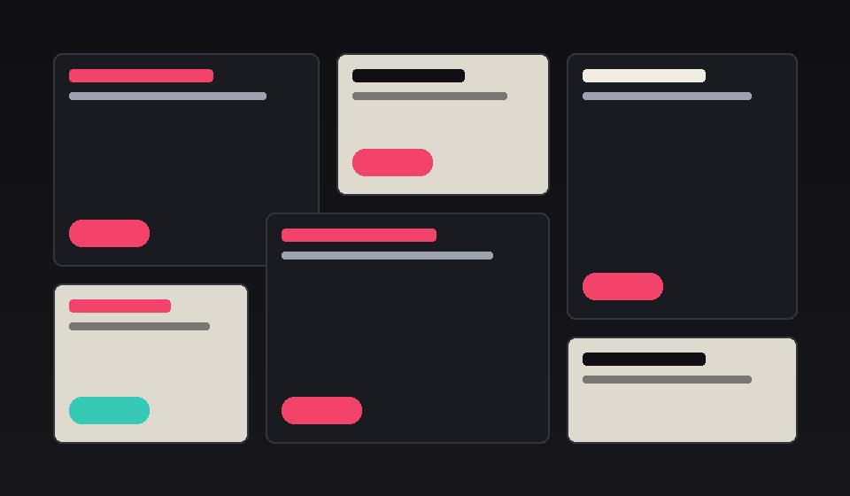 Moodboard collage of contemporary website designs in dark and light styles